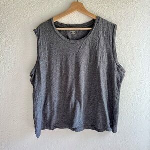 Madewell Heathered Gray Boxy Crop Muscle Tee Relaxed Fit Women’s Size 2X